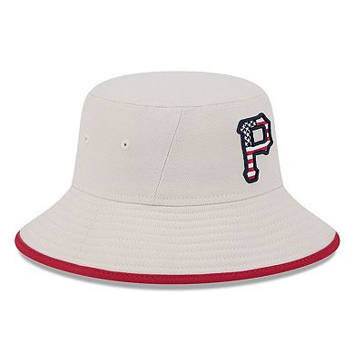 Men's New Era Khaki Pittsburgh Pirates 2024 Fourth of July Bucket Hat