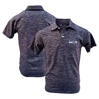 Youth Wes & Willy College Navy Seattle Seahawks Cloudy Yarn Polo