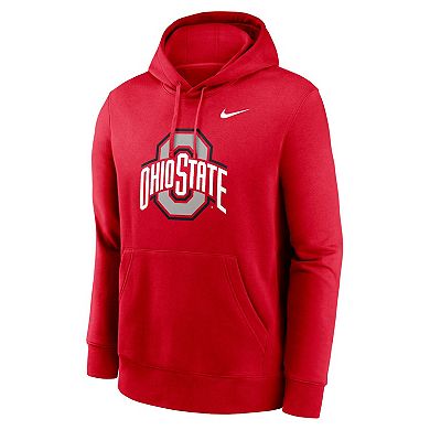 Men's Nike Scarlet Ohio State Buckeyes Primetime Evergreen Club Fleece Pullover Hoodie