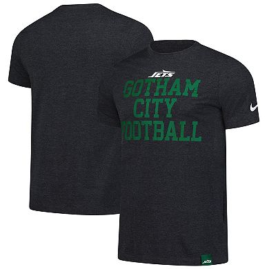 Men's Nike Heather Black New York Jets Blitz Tri-Blend T-Shirt