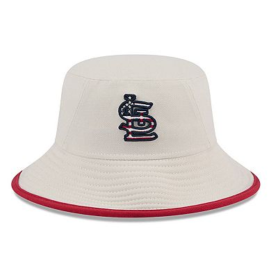 Men's New Era Khaki St. Louis Cardinals 2024 Fourth of July Bucket Hat