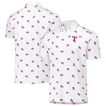 Men's Antigua White Texas Rangers Americana Polo