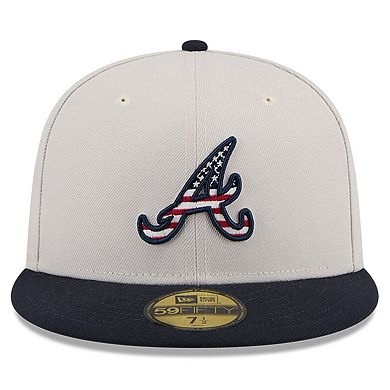 Men's New Era Khaki/Black Atlanta Braves 2024 Fourth of July 59FIFTY ...