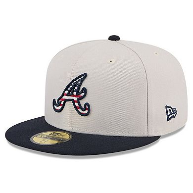 Men's New Era Khaki/Black Atlanta Braves 2024 Fourth of July 59FIFTY ...