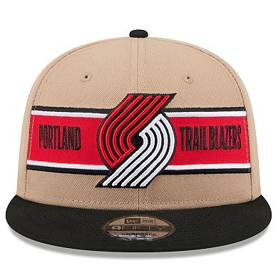 Men's New Era Tan/Black Portland Trail Blazers 2024 NBA Draft 9FIFTY Snapback Hat