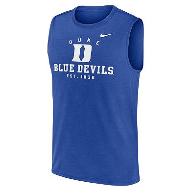 Men's Nike Royal Duke Blue Devils Primetime Legend Lock Up Performance Muscle Tank Top