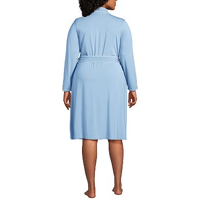 Plus Size Lands' End Tie Front Trimmed Cooling Robe
