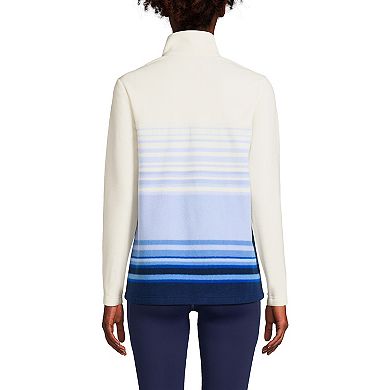 Women's Lands' End Ombre Striped 1/4-Zip Yoke Fleece Pullover
