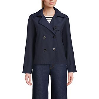 Women's Lands' End Cropped Trench Jacket