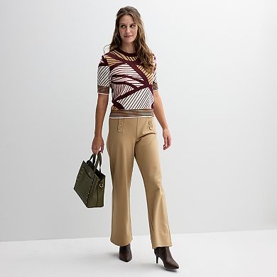 Women's Ellen Tracy Short Sleeve Crew Neck Sweater