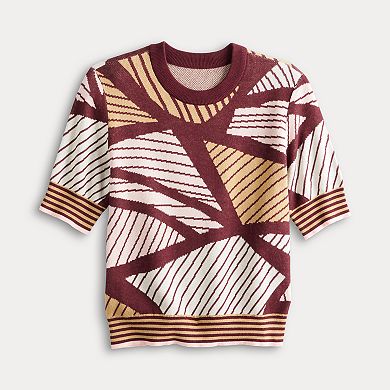 Women's Ellen Tracy Short Sleeve Crew Neck Sweater