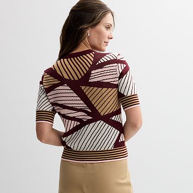 Women's Ellen Tracy Short Sleeve Crew Neck Sweater