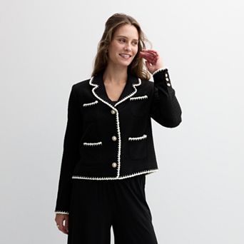 Women's Ellen Tracy Blazer with Braid Trim Detail