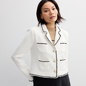 Women's Ellen Tracy Blazer with Braid Trim Detail