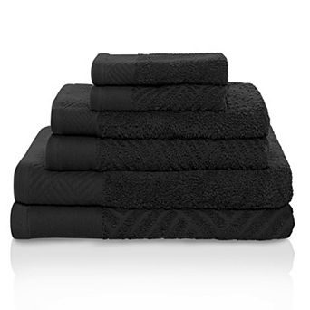 SUPERIOR 6 pc Basketweave Egyptian Cotton Towel Set