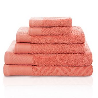 SUPERIOR 6 pc Basketweave Egyptian Cotton Towel Set