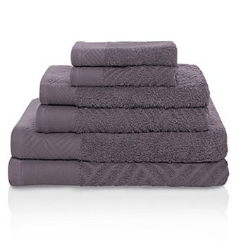 SUPERIOR 6 pc Basketweave Egyptian Cotton Towel Set