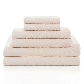 SUPERIOR 6 pc Basketweave Egyptian Cotton Towel Set