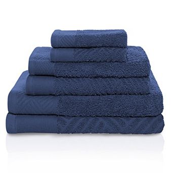 SUPERIOR 6 pc Basketweave Egyptian Cotton Towel Set