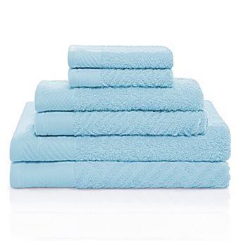 SUPERIOR 6 pc Basketweave Egyptian Cotton Towel Set
