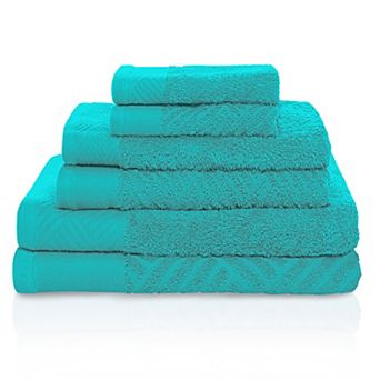 SUPERIOR 6 pc Basketweave Egyptian Cotton Towel Set
