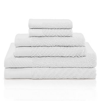 SUPERIOR 6 pc Basketweave Egyptian Cotton Towel Set
