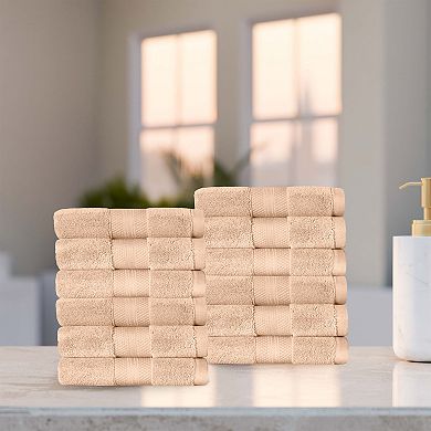SUPERIOR 12-Piece Turkish Cotton Highly Absorbent Washcloth Set