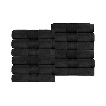 SUPERIOR 12 pc Turkish Cotton Highly Absorbent Washcloth Set