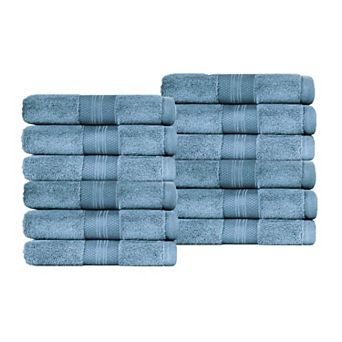 SUPERIOR 12 pc Turkish Cotton Highly Absorbent Washcloth Set