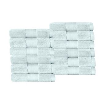 SUPERIOR 12 pc Turkish Cotton Highly Absorbent Washcloth Set