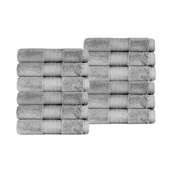 SUPERIOR 12 pc Turkish Cotton Highly Absorbent Washcloth Set