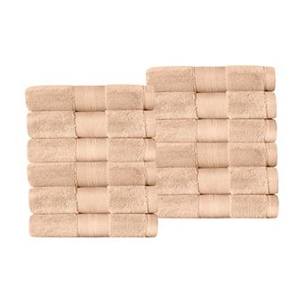 SUPERIOR 12 pc Turkish Cotton Highly Absorbent Washcloth Set