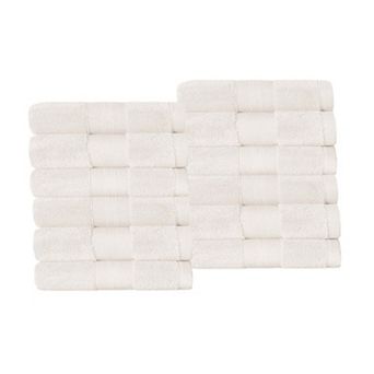 SUPERIOR 12 pc Turkish Cotton Highly Absorbent Washcloth Set