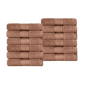SUPERIOR 12 pc Turkish Cotton Highly Absorbent Washcloth Set
