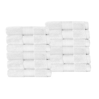 SUPERIOR 12 pc Turkish Cotton Highly Absorbent Washcloth Set