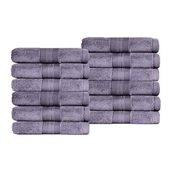 SUPERIOR 12 pc Turkish Cotton Highly Absorbent Washcloth Set