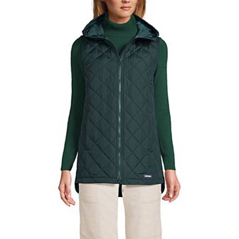 Petite Lands' End Hooded Quilted Vest