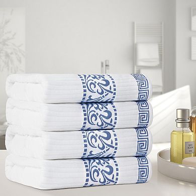 SUPERIOR 4-Piece Athens Cotton Decorative Bath Towel Set