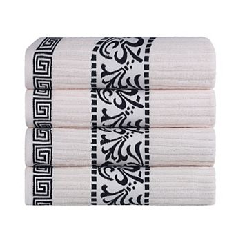 SUPERIOR 4 pc Athens Cotton Decorative Bath Towel Set