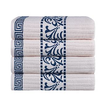 SUPERIOR 4 pc Athens Cotton Decorative Bath Towel Set