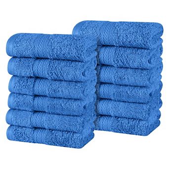 SUPERIOR 12 pc Atlas Cotton Plush Soft Washcloth Set
