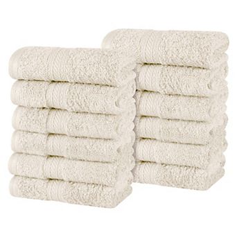 SUPERIOR 12 pc Atlas Cotton Plush Soft Washcloth Set