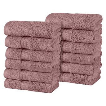 SUPERIOR 12 pc Atlas Cotton Plush Soft Washcloth Set