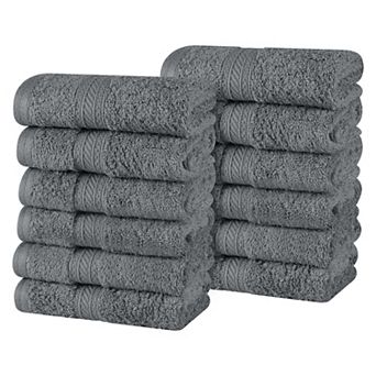SUPERIOR 12 pc Atlas Cotton Plush Soft Washcloth Set