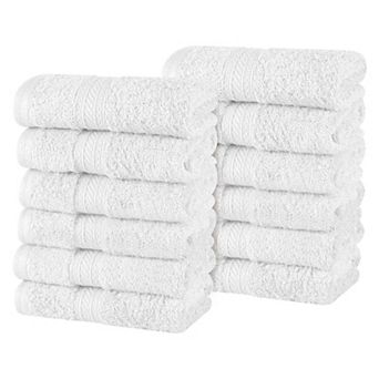 SUPERIOR 12 pc Atlas Cotton Plush Soft Washcloth Set