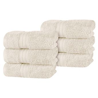 SUPERIOR 6 pc Atlas Cotton Plush Soft Hand Towel Set