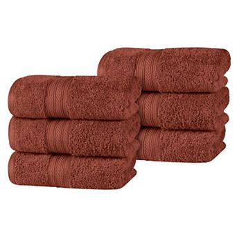 SUPERIOR 6 pc Atlas Cotton Plush Soft Hand Towel Set