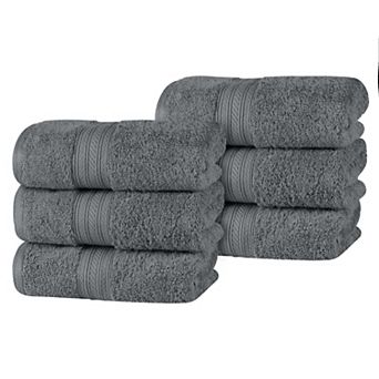 SUPERIOR 6 pc Atlas Cotton Plush Soft Hand Towel Set