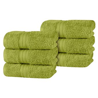 SUPERIOR 6 pc Atlas Cotton Plush Soft Hand Towel Set