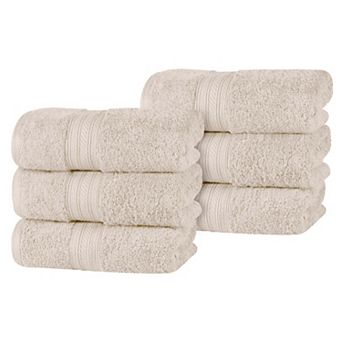 SUPERIOR 6 pc Atlas Cotton Plush Soft Hand Towel Set